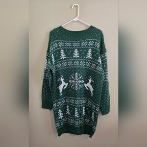 Women’s Green Winter Sweater Dress Size Large, New Without Tags
